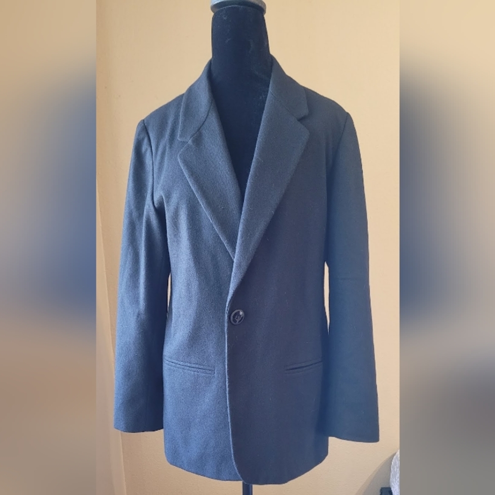 Sag Harbor Petite Wool Blend Black Blazer Jacket Women’s Size 8 – Classic Single